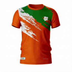 Maillot enjoy orange avec griffure blanche