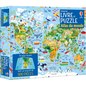 Atlas du monde - Coffrets livre et puzzle (300 pièces) - Dès 7 ans