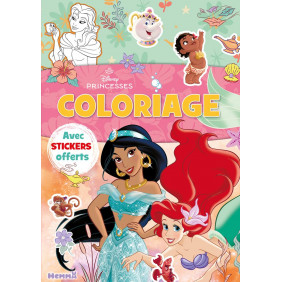 Disney Princesses - Coloriage avec stickers offerts - Dès 4 ans