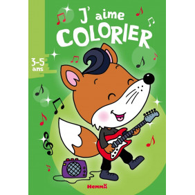 J'aime colorier renard rocker - De 3 à 5 ans