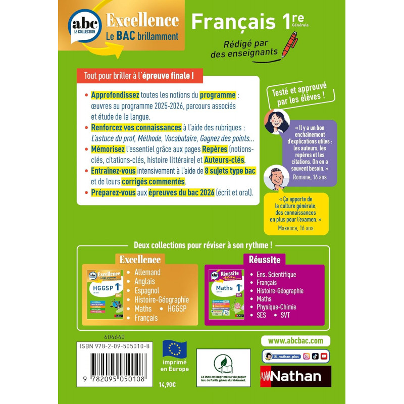 Français 1re générale Edition 2026 | Libraire de France