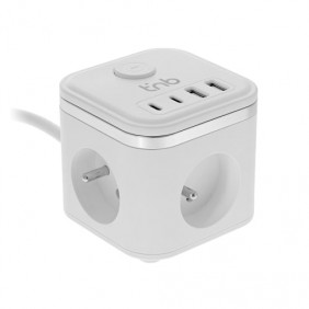 Multiprise secteur avec 3 prises + 4 ports USB