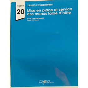 Cuisine d'établissement : Mise place et service des menus table d'hôte
