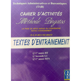 Cahier d'activités méthode Bagatos BT,GT,BTS