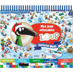 Mes jeux effaçables loup - spécial noël - Dès 4 ans