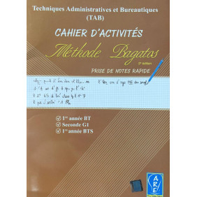 Méthode bagatos cahier d'activités BT,G1,BTS
