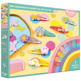 Mon coffret d'artiste - mon semainier de barrettes arc-en-ciel