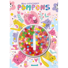 Mes coloriages pompons Chats - Dès 3 ans