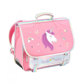 Cartable licorne deux compartiments rose - Dés 6 ans