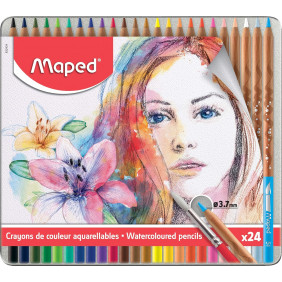 24 Crayon de couleur aquarelles