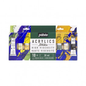 Acryliques studio étui de 10 tubes de 20Ml