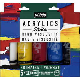 Peintures acryliques - 5 tubes 100 ml