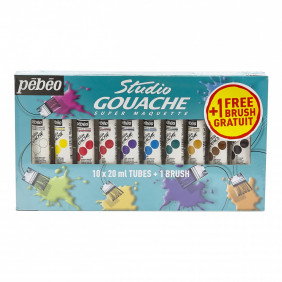 Studio gouache starter set 10 tubes assortis