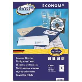 Europe100 - 800 Étiquettes multi-usages blanches - 105 x 70 mm