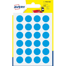 AVERY - Sachet de 168 pastilles bleu autocollantes, Diamètre 15 mm