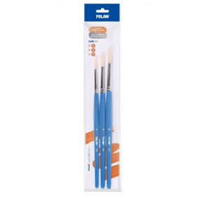 Blister 3 pinceaux scolaires pour colle et gouache