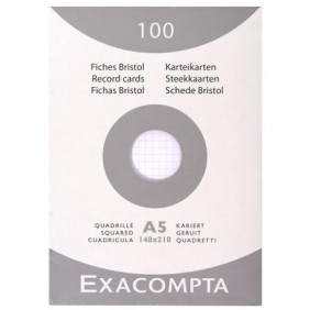 Fiche de bristol blanche 5X5 non perforé