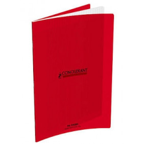 Cahier pique 17*22 seyes rouge polypro