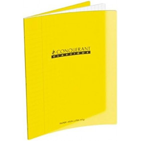 Cahier pique 17*22 seyes jaune polypro