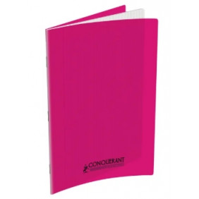 Cahier conquérant 17*22 seyes rose
