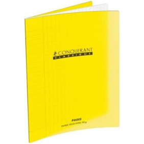 Cahier pique 17*22 48p jaune 90g polypro