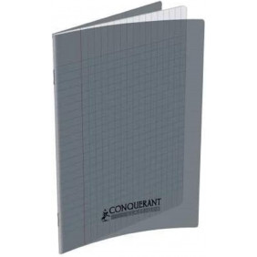 Cahier pique 17*22 48P gris 90G polypro