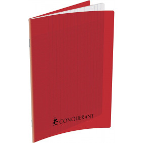 Cahier conquérant pique 17x22 96P rouge polypro