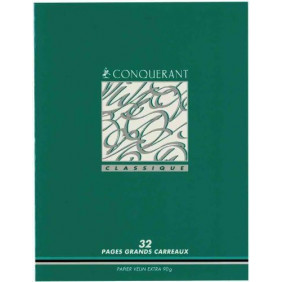 Cahier conquérant 32P pique double ligne 17*22