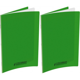 Cahier pique 24*32 96P polypro vert seyes
