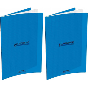 Cahier pique 24*32 96P polypro bleu