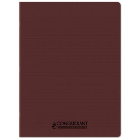 Cahier agrafe 24X32 96P seyes marron polypro