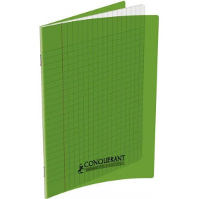 Cahier pique 17*22 140P vert polypro 90g