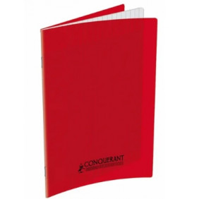 Cahier pique 17*22 140P 90g rouge polypro