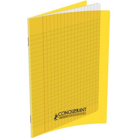 Cahier pique 17*22 140P 90g jaune polypro