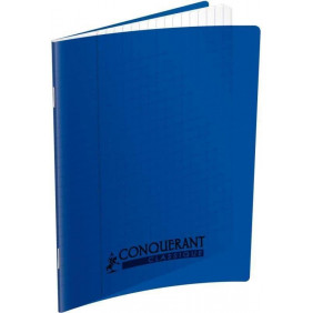 Cahier pique 17*22 140P 90G bleu polypro