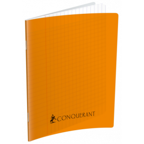 Cahier pique 17*22 seyes orange polypro