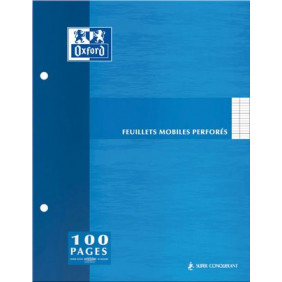 Bloc-notes perforé 100P A4  80g bleu