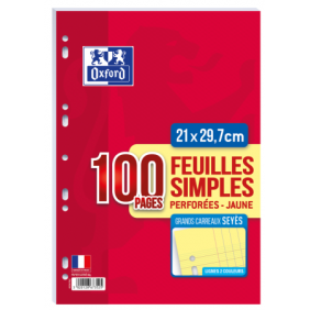 OXFORD Feuilles mobiles A4 Seyes 100P - Jaune