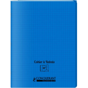 Cahier polypro à rabat - 96P bleu - 17 x 22