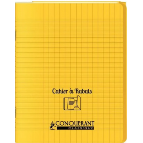 Conquérant - Cahier polypro à rabat - jaune