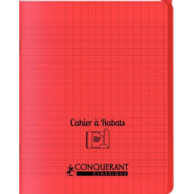 Cahier 96 pages seyès 90g  polypro rouge