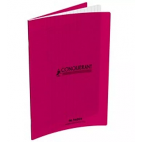 Conquérant Classique - Cahier polypro 17 x 22 cm - 96 pages - grands carreaux (Seyes) - rose