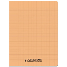 Conquérant Classique - Cahier polypro 24 x 32 cm - 96 pages - grands carreaux (Seyes) - abricot