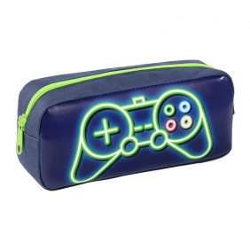 Trousse rectangulaire Gamer - 1 compartiment - bleu