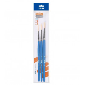 Blister 3 pinceaux scolaires pour colle et gouache