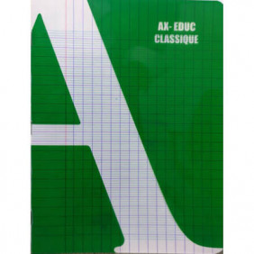 Cahier pique 17x22 32p vert 90g seyes polypro