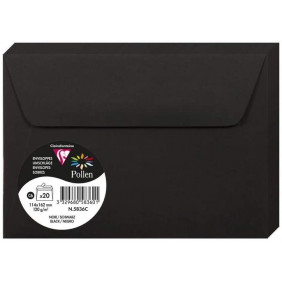 Enveloppe C6 Clairefontaine Pollen 114 x 162 mm - 120g Noir (Paquet de 20)*
