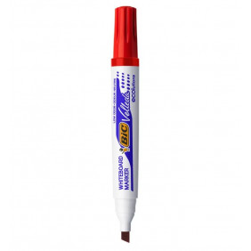 BIC VELLEDA 1751 - Marqueur effaçable - pointe biseau - rouge