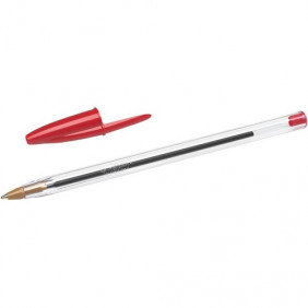 Stylo Bic Cristal Rouge Pointe Moyenne - Vendu à l'unité