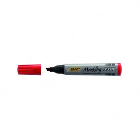 Marqueur Permanent BIC 2300 - Rouge - Pointe Biseau